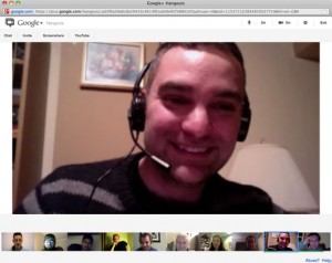 Screen shot of Google Plus Hangout (same one that appeared in The Globe and Mail!)