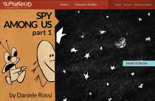 Screenshot of a website displaying a comic strip