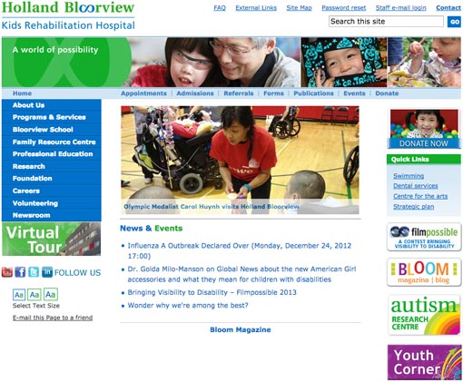 Screenshot of a website
