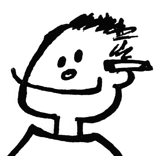 Cartoon illustration of a man with his ear holding a pencil.