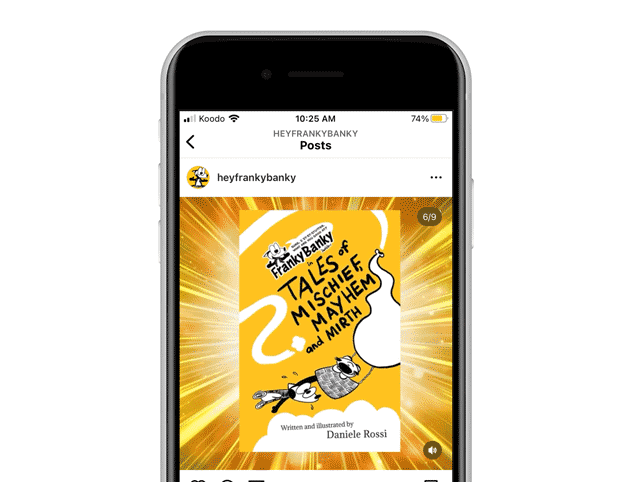 Snippet of an instagram campaign for a book launch