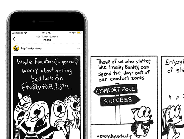 Snippet of a comic strip-based instagram campaign